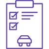 clipboard with checklist and car icon for automotive tasks seven essential items
